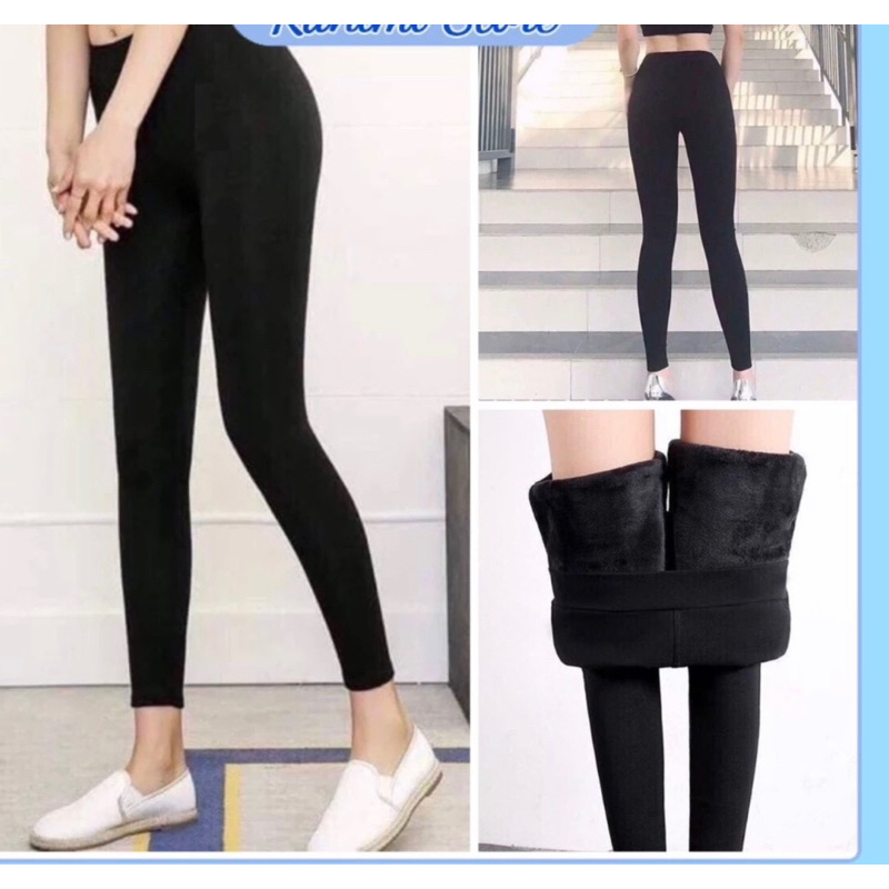 Quần legging lót lông cực ấm chất vải lót lông tàu TTQ966