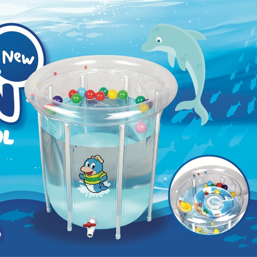 Bể Bơi Thành Cao Cho bé Doctor Dolphin Size Lớn 80x80cm