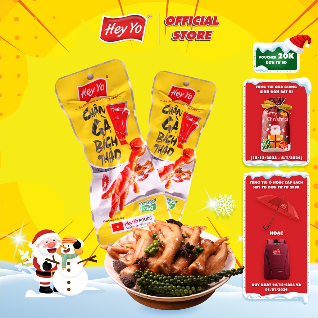 Chân gà cay Hey Yo Bách Thảo 40g, chân gà ủ vị hàng Việt Nam đảm bảo VSATTP