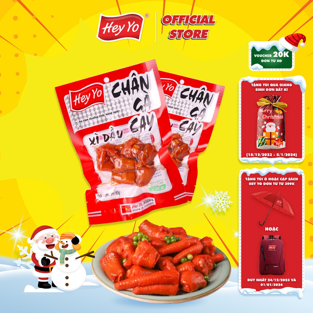 Chân gà cay Hey Yo xì dầu 80g, chân gà ủ vị hàng Việt Nam đảm bảo VSATTP
