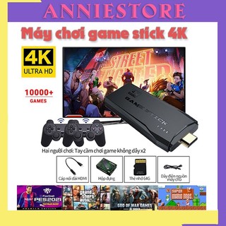 Game Stick 4K V2 PRO 2023 64GB,15.000 trò + 50 game mới tải thêm,Máy Chơi Game Cầm Tay Không Dây,Kèm 2 Tay Cầm
