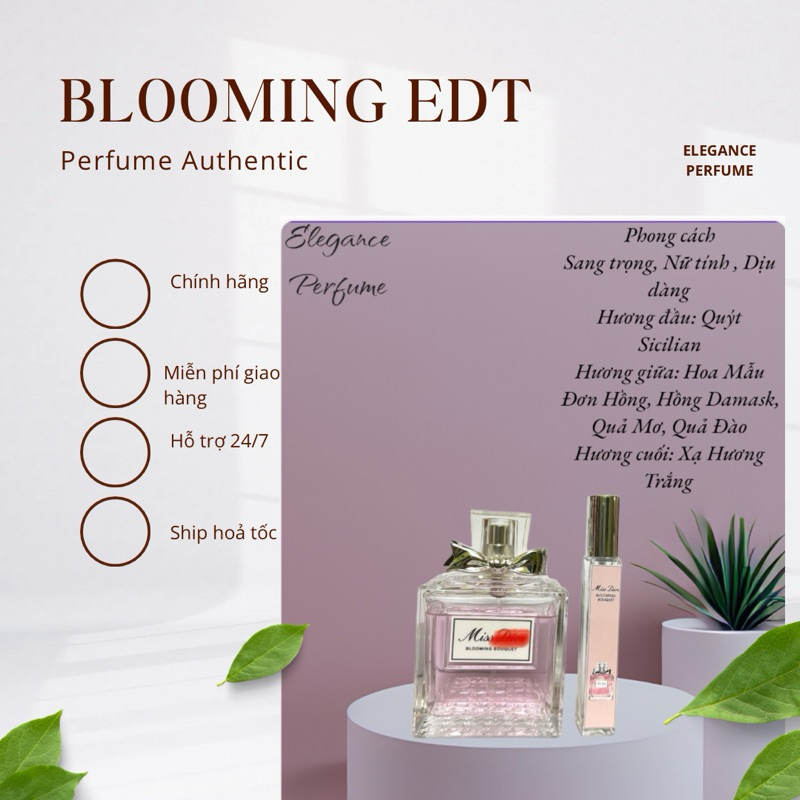 [Mẫu thử] Nước hoa nữ chính hãng Miss Blooming Bouquet EDT trẻ trung, nước hoa Miss Blooming chiết E