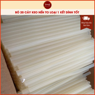 Keo nến lớn bó 20 cây trong suốt hàng loại 1 Keo nến cho súng bắn keo làm đồ thủ công Phụ Kiện Quà Tết Pongi Sài Gòn