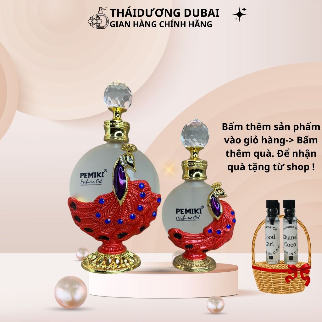 Tinh Dầu Nước Hoa Nam Nữ Dubai Công Đỏ 15ML $ 35ml - dạng chấm thơm lâu, chính hãng