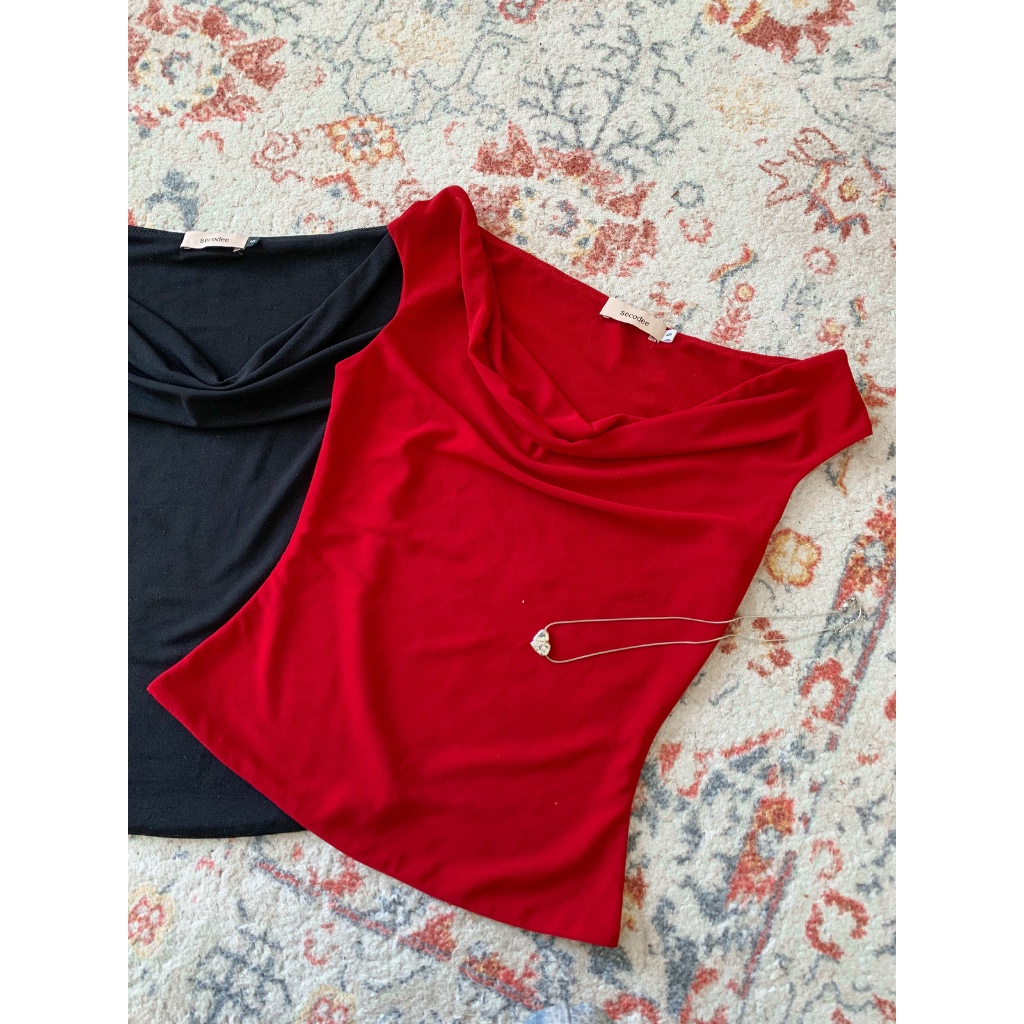 Áo thun lưới Kill hở vai màu trơn phong cách cơ bản thanh lịch | Kill Top | Secodee