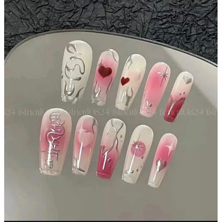 Nailbox thiết kế ombre tông đỏ hồng