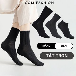 Tất vớ cổ cao, cổ trung, cố ngắn nam nữ GOMTAT màu basic, chất liệu cotton khử mùi, thoáng khí  -LISU