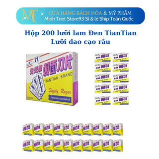 Hộp 200 lưỡi lam đen TianTian lưỡi dao cạo râu