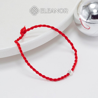 Vòng tay nữ chỉ đỏ bạc 925 Eleanor Accessories mặt phối charm bi phụ kiện trang sức lắc tay 7101