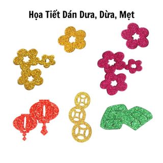 Họa tiết hoa và phụ kiện dán Dưa, Dừa, Bưởi,dán quạt,dán mẹt...