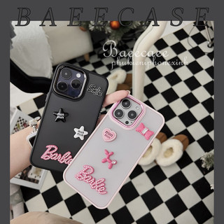 Ốp đt nhám đính charm hồng và đen - baeecase store