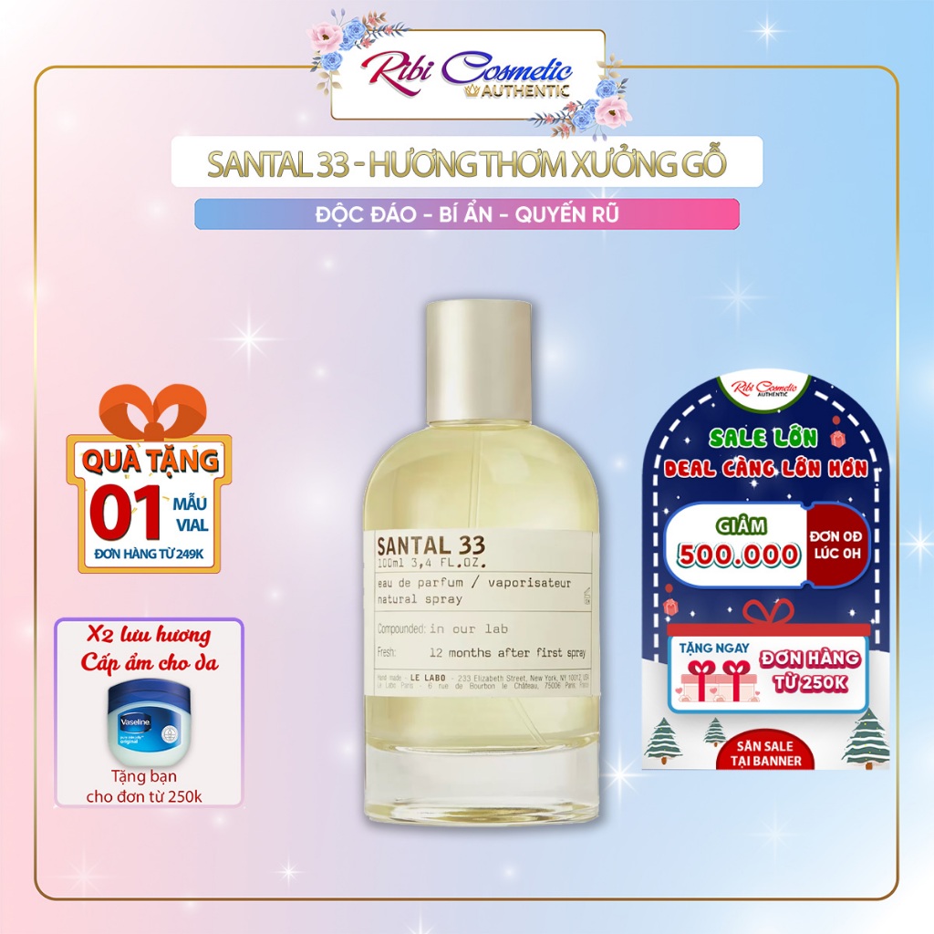 Nước Hoa Hương Gỗ ʟᴇ ʟᴀʙᴏ Santal 33 Hương Thơm Xưởng Gỗ Nồng Nàn, Ấm Áp