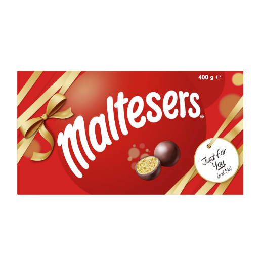 Hộp quà tặng tiệc socola sữa Maltesers 400g nhân mạch nha giòn thơm ngon được phủ sô cô la sữa