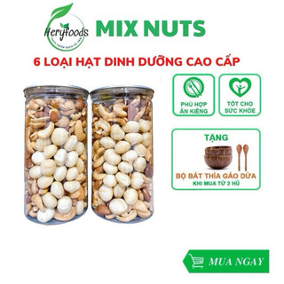 500gr Hạt dinh dưỡng mix 5 hạt siêu macca óc chó đỏ óc chó vàng hạnh nhân hạt điều