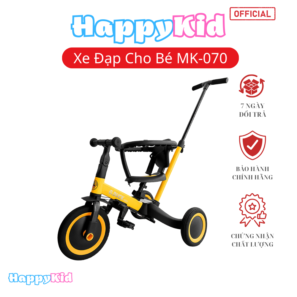 Xe đạp ba bánh thăng bằng đa năng cho bé kết hợp 3 trong 1 khung kim loại có vòng bảo vệ an toàn cho bé HappyKid-011