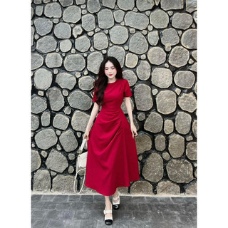 ĐẦM MIDI HOA XẺ ĐÙI LỆCH TÀ XÉO