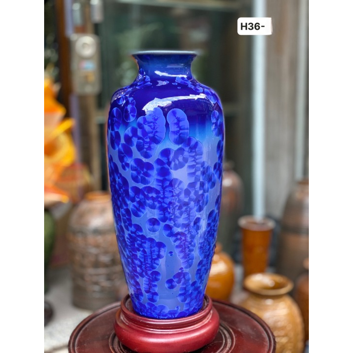 Bình Hoa Men Bóng Xanh Lục Trang Trí Phòng Khách - Gốm BÁT TRÀNG