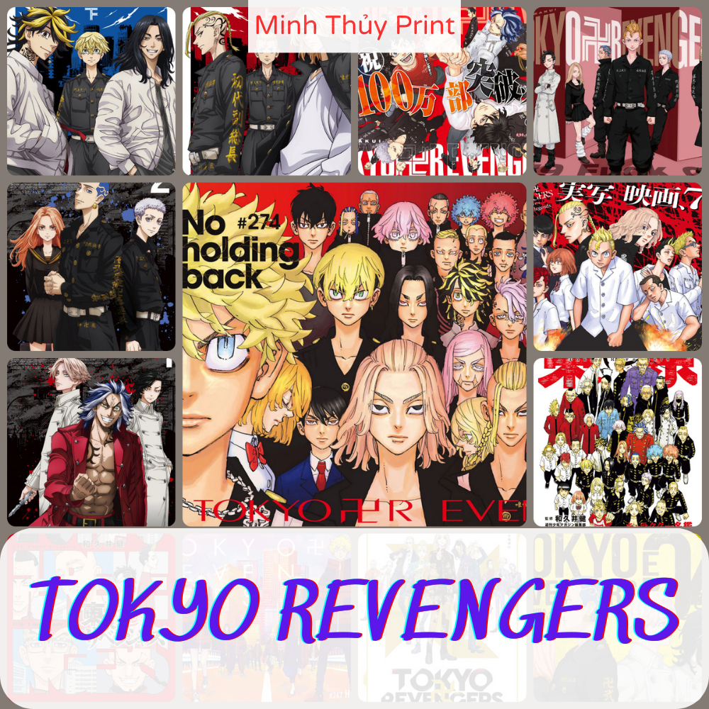 Poster truyện Tokyo Revengers (Poster Cover Art) khổ A3-A4 dán tường, Cán bóng bảo vệ, Tranh Anime, Manga