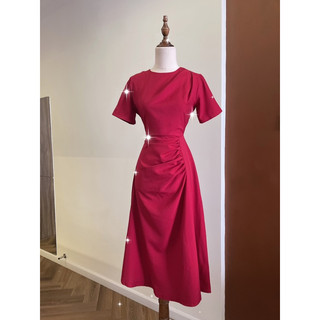 ĐẦM MIDI HOA XẺ ĐÙI LỆCH TÀ XÉO