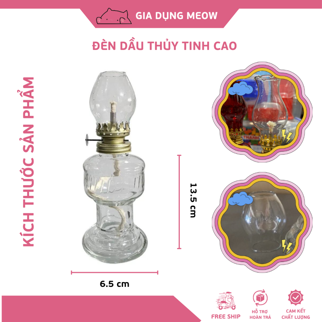 Đèn dầu thủy tinh thờ cúng