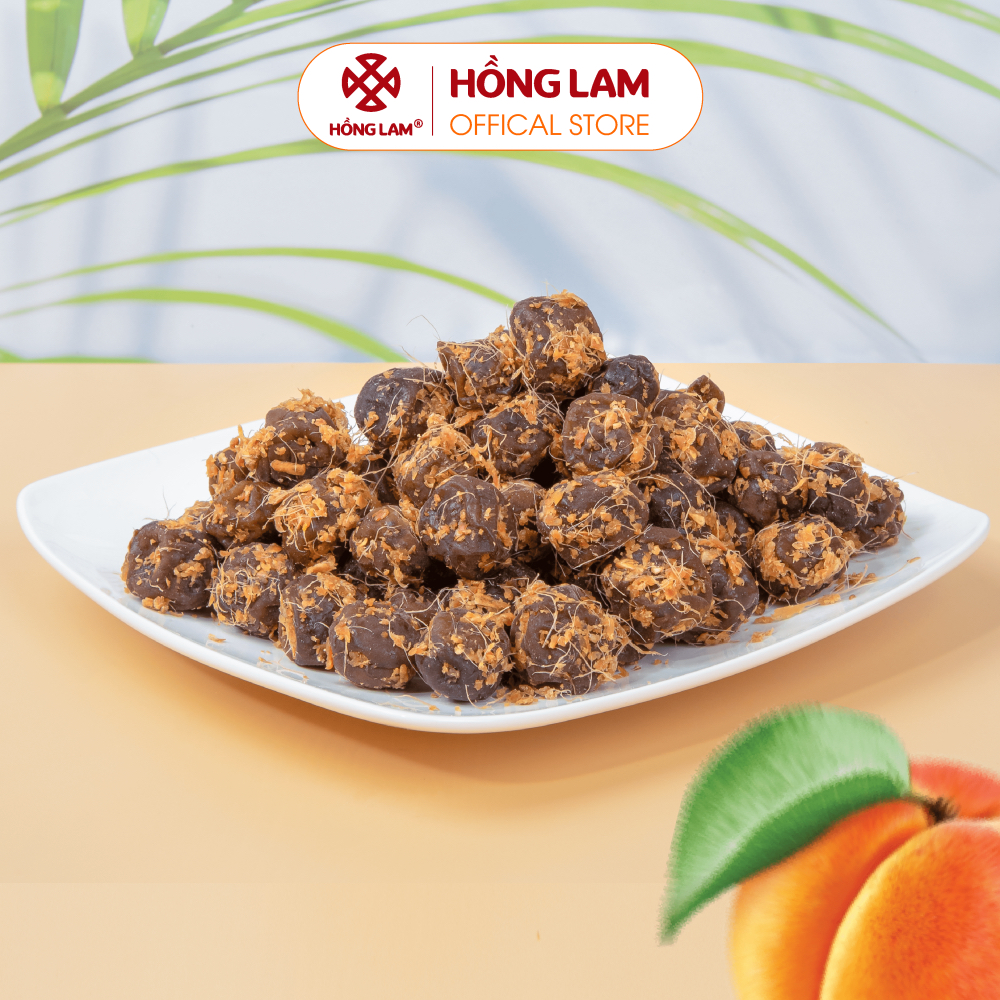 Ô mai (xí muội) mơ gừng chua ngọt Hồng Lam, dạng hộp (200gr, 300gr, 500gr). Có vị chua, ngọt của gừng