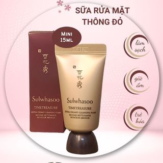 Sữa rửa mặt Sulwhasoo thông đỏ thanh lọc da với lớp bọt mềm, cấp ẩm cùng tinh dầu thông (mini 15ml)