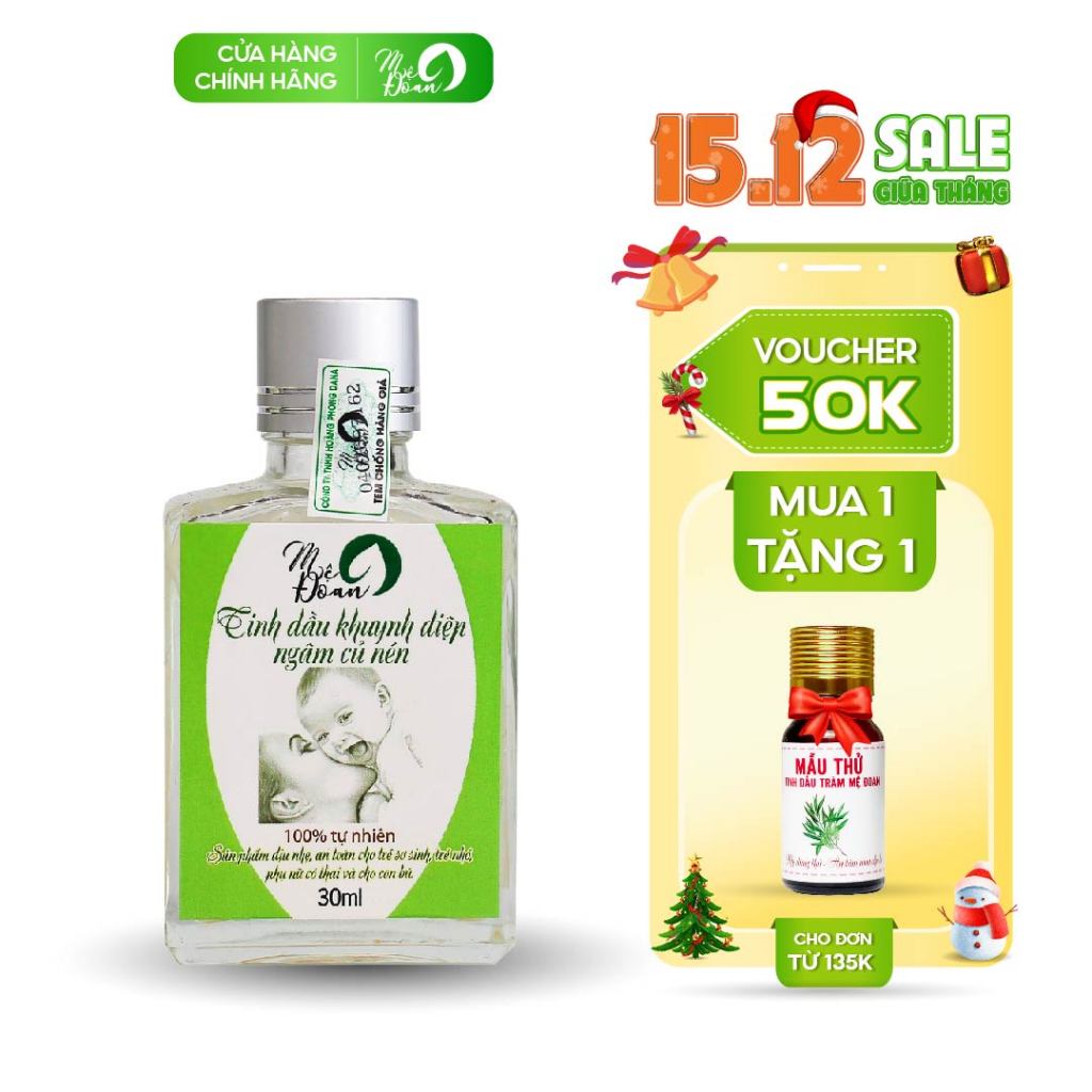 Tinh dầu khuynh diệp củ nén Mệ Đoan cho bé giữ ấm kháng khuẩn phòng cảm lạnh 30ml