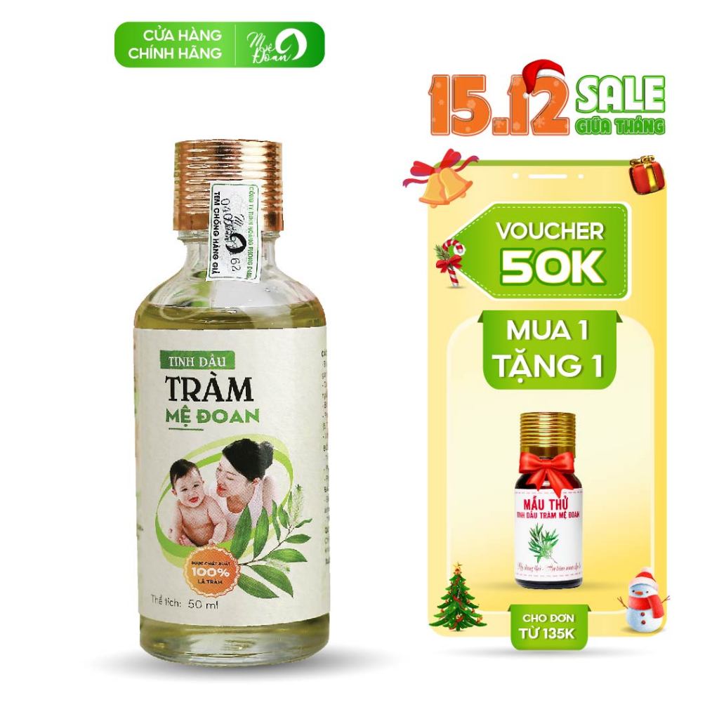 Tinh dầu tràm Mệ Đoan nguyên chất giữ ấm phòng cảm lạnh xua đuổi côn trùng 100ml