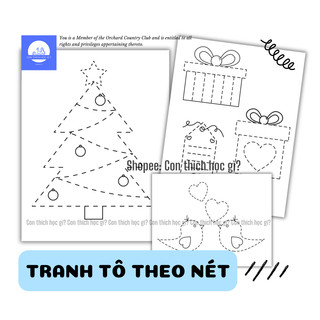 Phiếu bài tập: Tô màu theo nét - Rèn cách cầm bút - 10 tranh