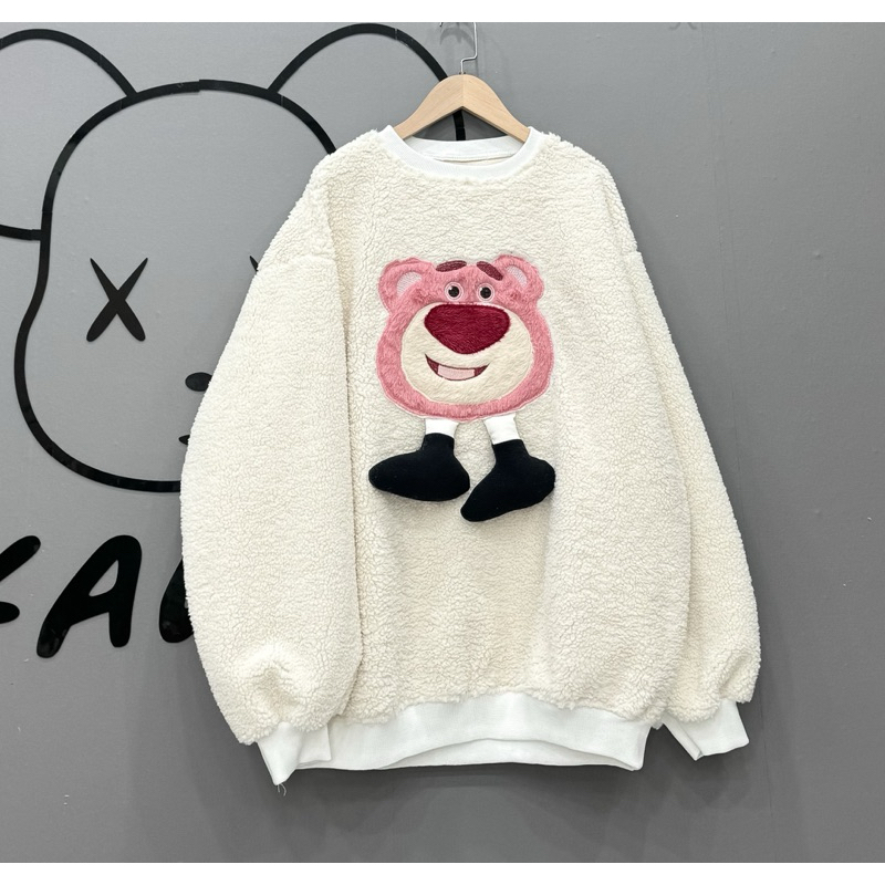 Áo nỉ lông sweater gấu bàn chân dời