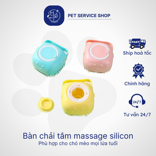 Bàn chải silicon tắm massage cho chó mèo