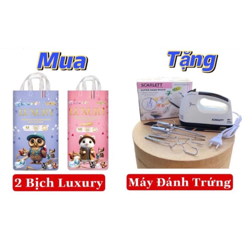 (2 B+1 MÁY ĐÁNH TRỨNG) Bỉm Quần/Dán Momo Diamond LUXURY Hữu Cơ Cao Cấp NB58/Sd58/Md52/M44/L42/XL40/XXL38/XXXL36