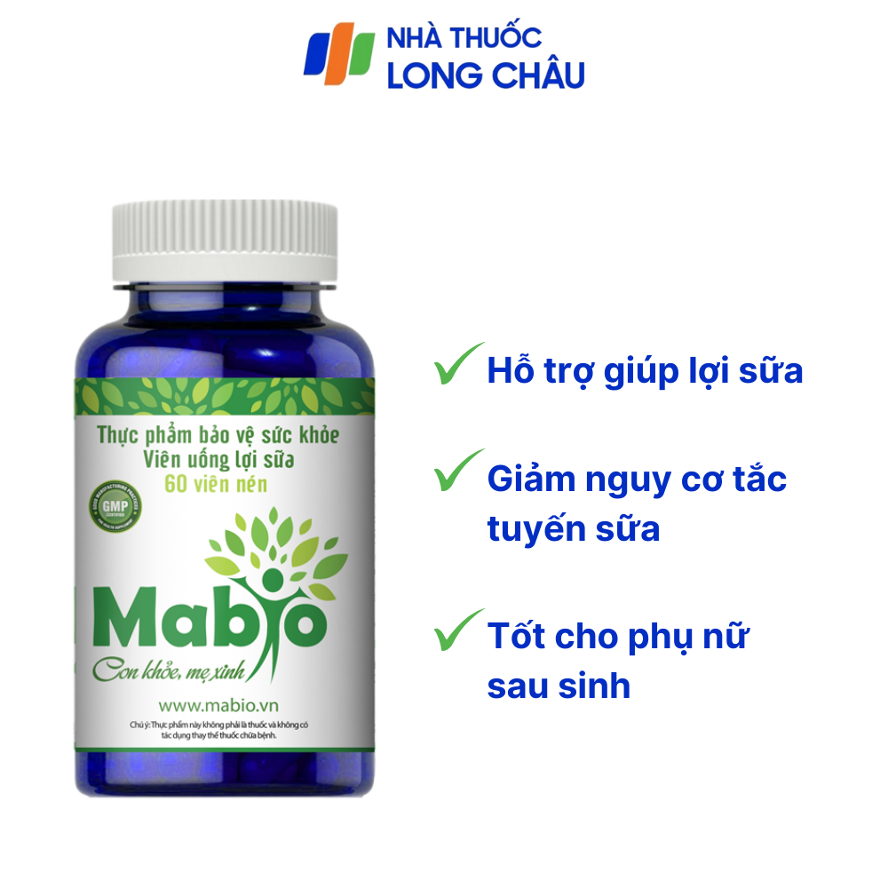 Mabio Lợi Sữa Dành Cho Các Mẹ Sau Sinh Bị Mất Sữa Ít Sữa Combo 2 Hộp Lợi Sữa Mabio Hàng Chính Hãng