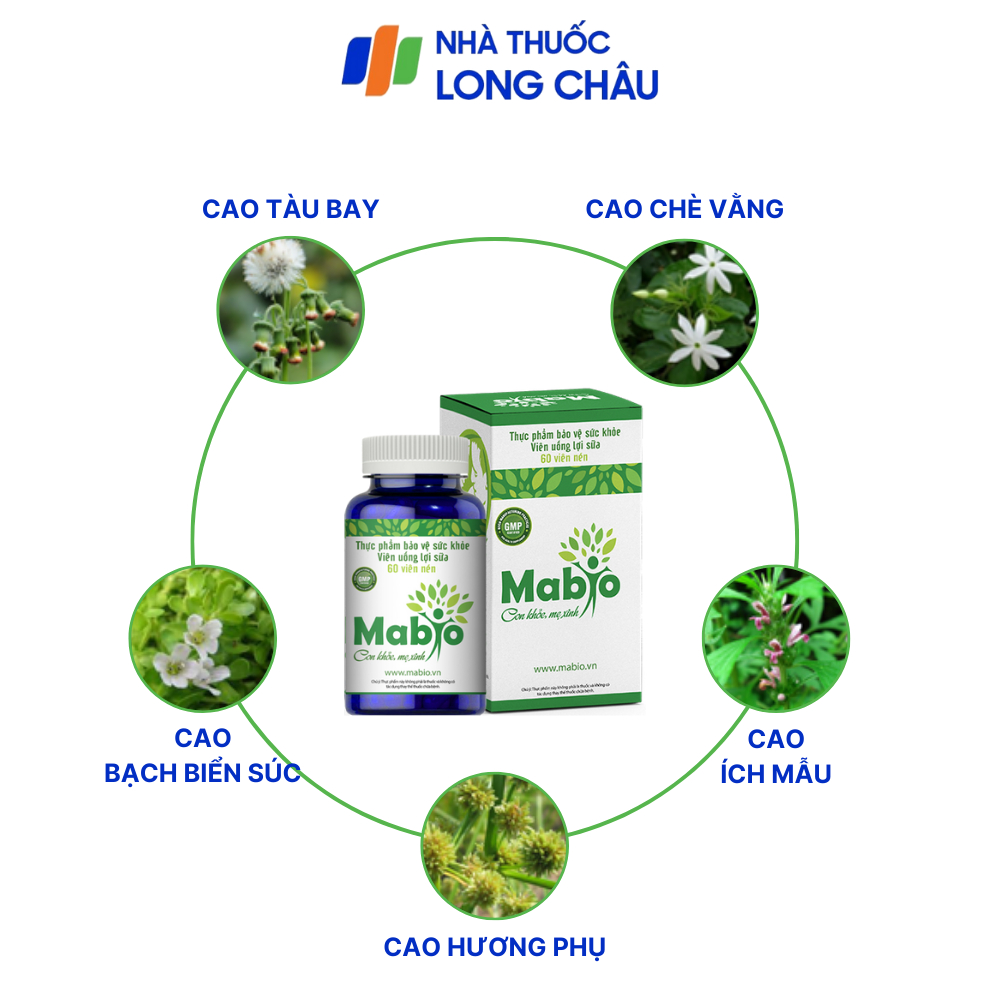 Mabio Lợi Sữa Dành Cho Các Mẹ Sau Sinh Bị Mất Sữa Ít Sữa Combo 2 Hộp Lợi Sữa Mabio Hàng Chính Hãng