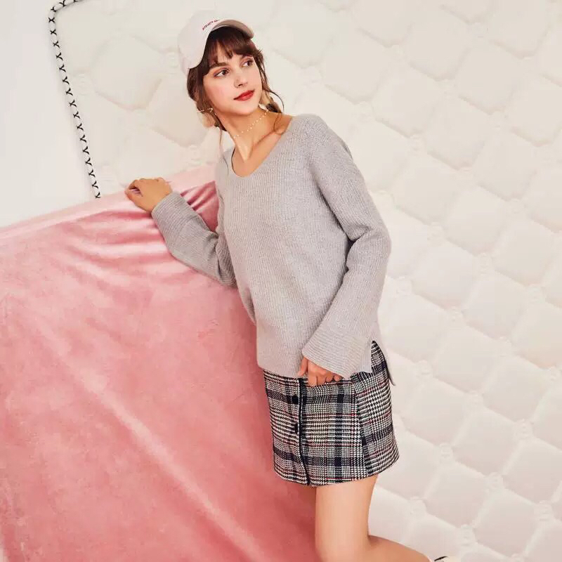 Chân váy dạ sọc Puella