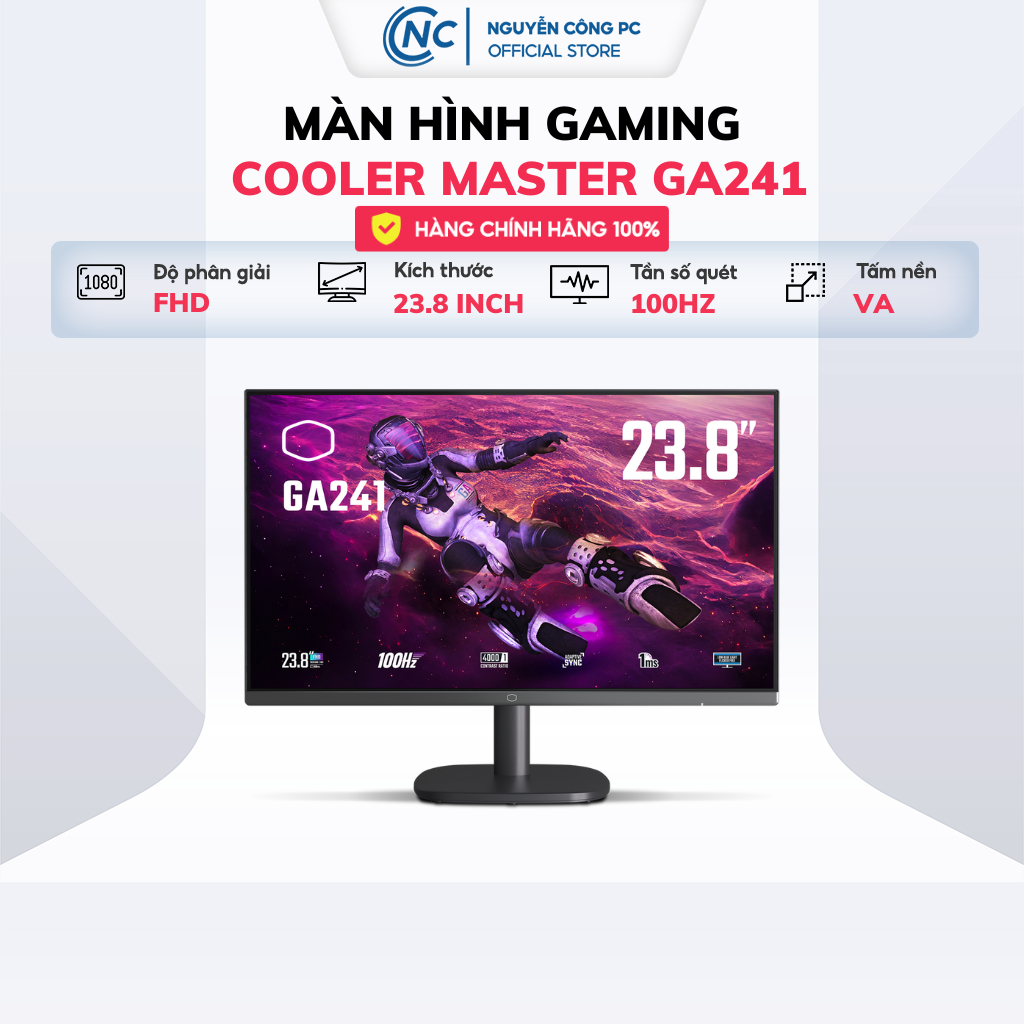 Màn Hình Cooler Master GA241 (24 Inch/ Full HD/ 1ms/ 100HZ/ 250cd/M2/ VA) - Chính hãng BH 36 Tháng