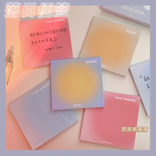 Set 50 tờ giấy note màu ombre pastel, giấy nhớ màu gradient dễ thương 8x8cm-no1