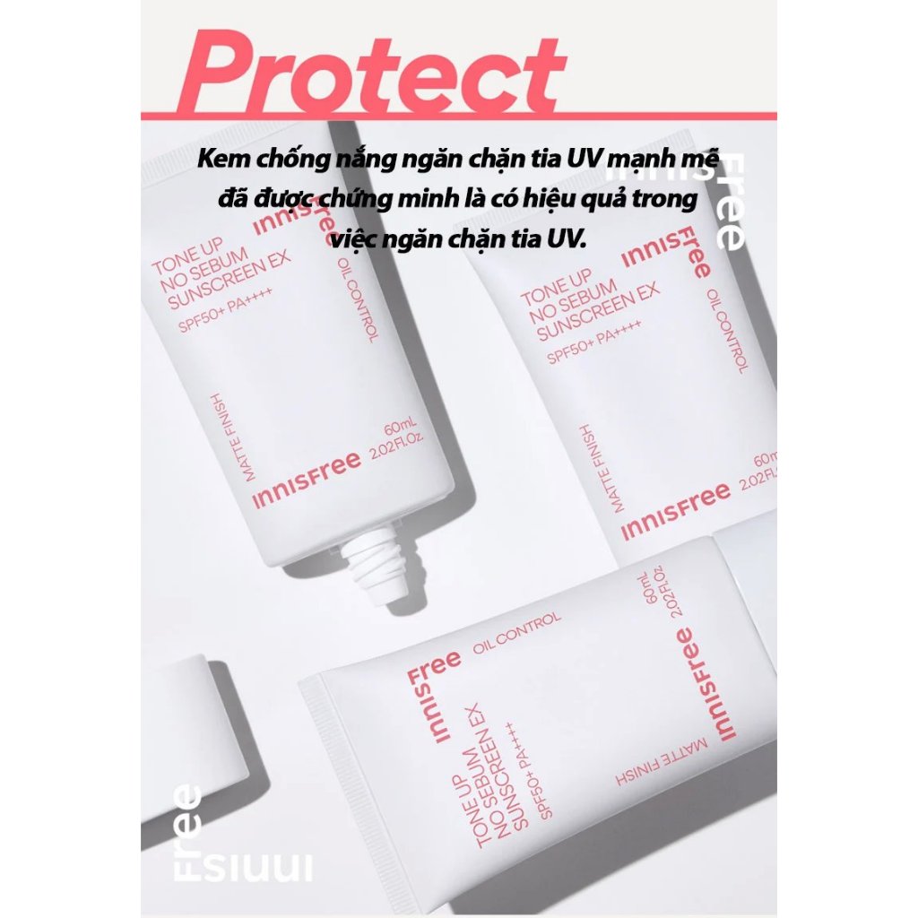 Kem chống nắng Innisfree Tone Up Nosebum 50ml lên tông trắng hồng mẫu mới