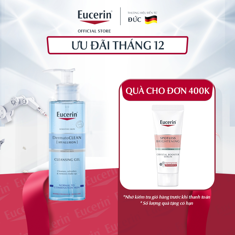 Gel rửa mặt cấp ẩm cho da nhạy cảm Eucerin DermatoCLEAN Cleansing Gel 200ml