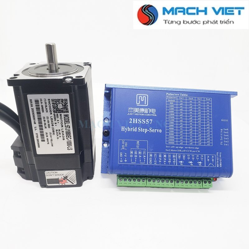 Bộ động cơ Hybrid Servo hãng JMC 2.2Nm 57J1880EC-1000 và Driver 2HSS57 (kèm cáp)