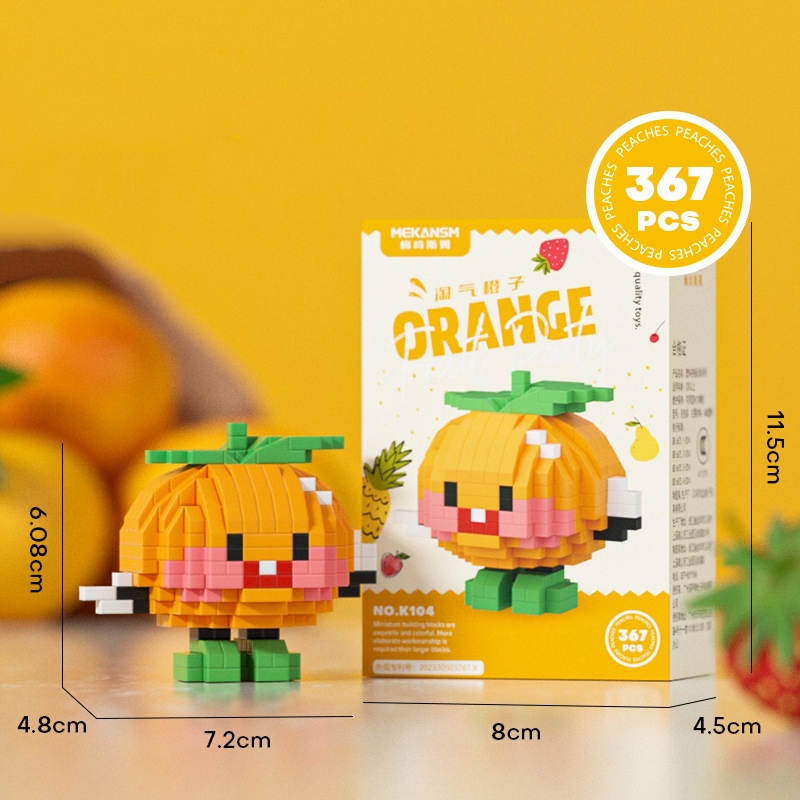 Bộ mô hình đồ chơi lắp ráp xếp hình mini 3D nhân vật fruit party - shincase