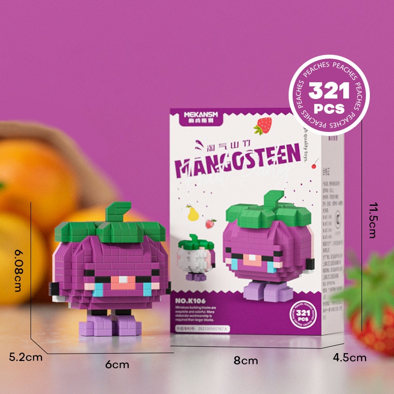 Bộ mô hình đồ chơi lắp ráp xếp hình mini 3D nhân vật fruit party - shincase