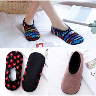 Tất hài nỉ nữ đi trong nhà có lớp chống trượt siêu ấm