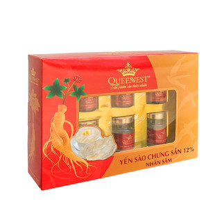 YẾN SÀO QUEENNEST 12% -  NHÂN SÂM (HỘP 6 HŨ)