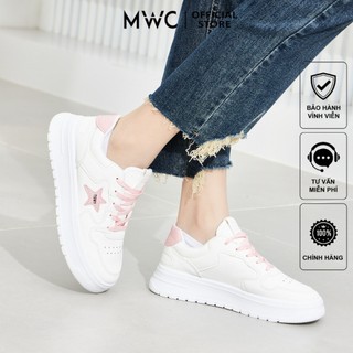 Giày thể thao nữ mwc a111 - thể thao nữ da kiểu dáng buộc dây xinh xắn