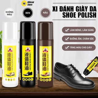 Xi đánh giày da dạng lỏng LIQUID SHOE POLISH đa năng 75ml đen trắng nâu