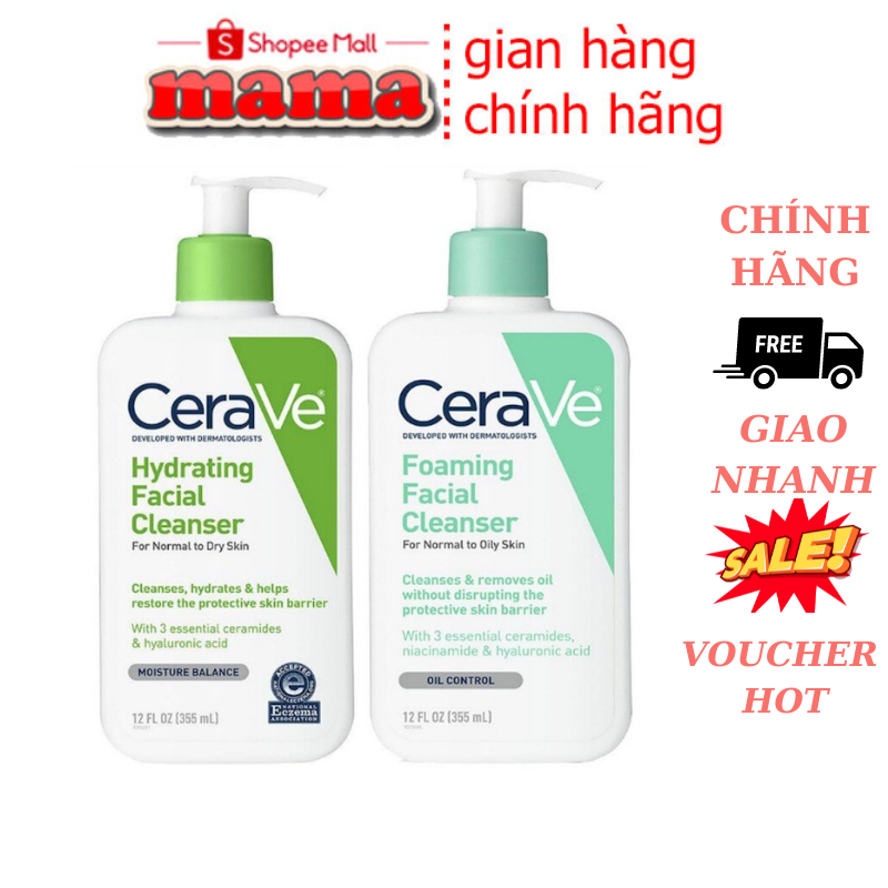 Sữa rửa mặt Cerave Foaming Cleanser 236ML giúp làm sạch sâu dành cho da dầu