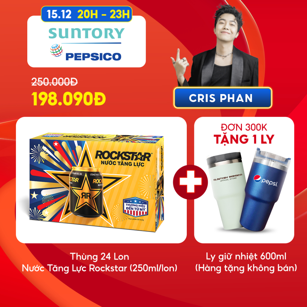 Thùng 24 Lon Nước Tăng Lực Rockstar