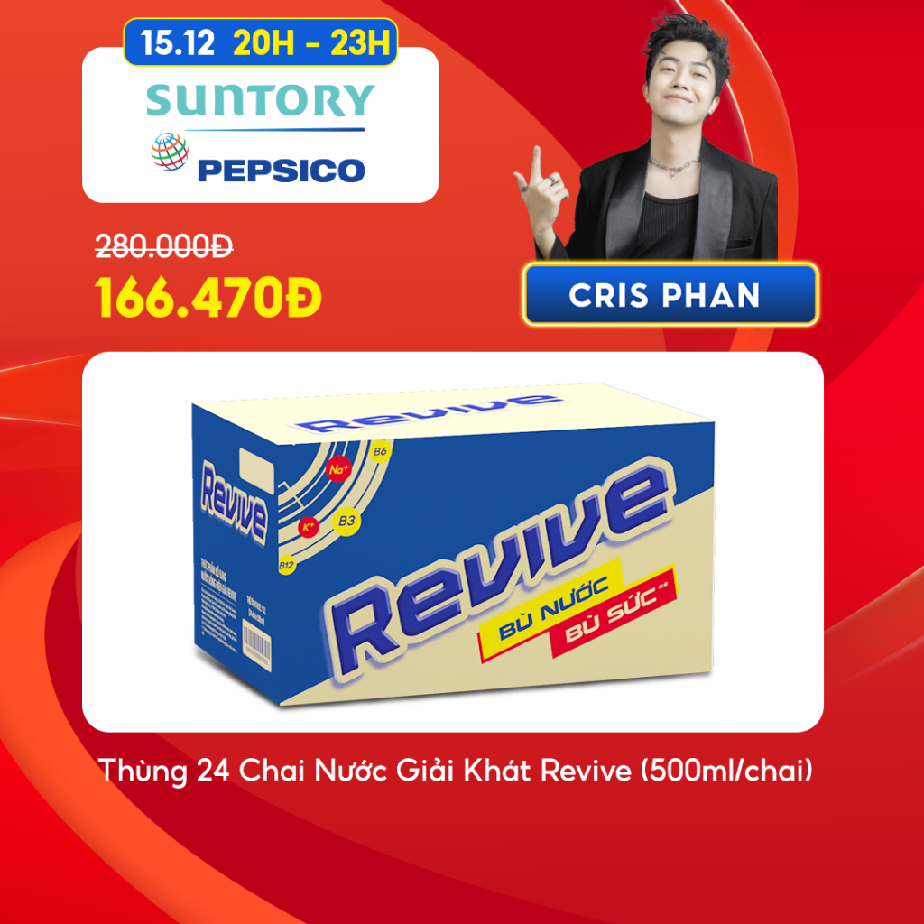 [Cris Phan]Thùng 24 Chai Nước Giải Khát Revive (500ml/chai)