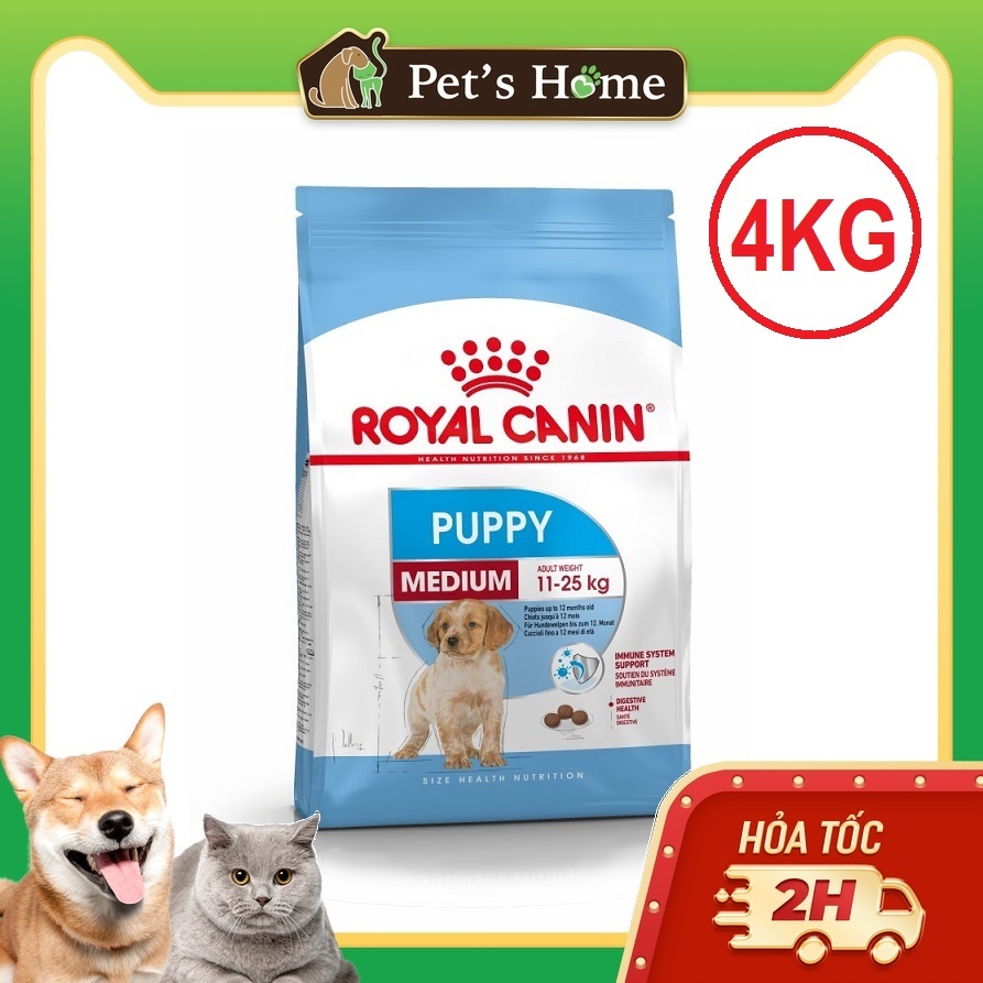 4kg Hạt Royal Canin Medium Puppy cho các dòng chó size trung bình dưới 12 tháng tuổi